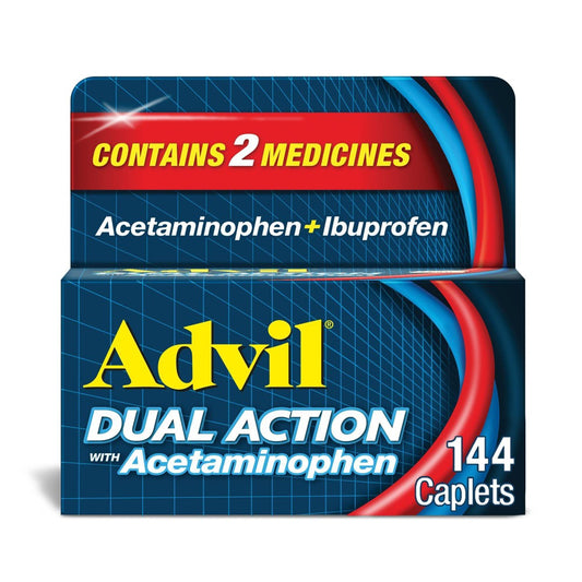 Advil Dual Action Acetaminophen 250mg + Ibuprofen 125mg Coated Caplets - 144ct - Bellso
