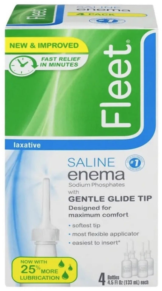 Fleet Laxative Saline Enema, 4 - 4.5 Oz Bottles - Bellso