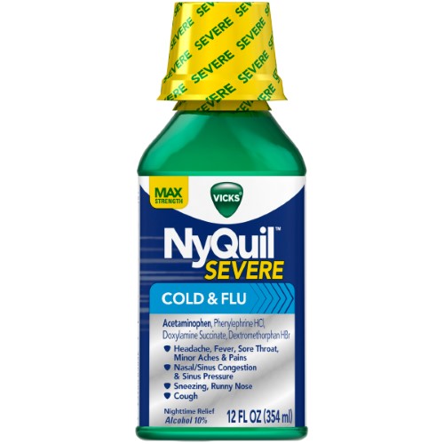 Vicks Nyquil Cold, Flu, and Congestion Medicine - 12.0 Oz - Bellso