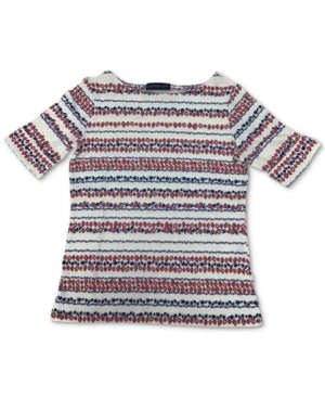 CHARTER CLUB Womens White Printed Short Sleeve Scoop Neck Top S - Bellso