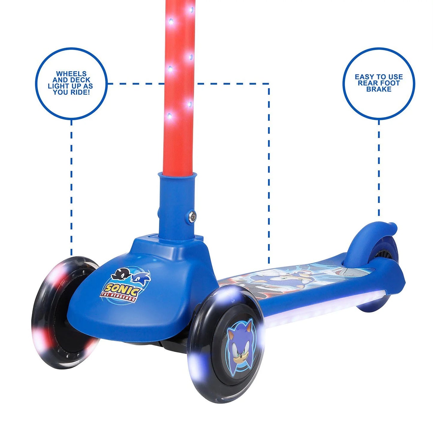 Licensed Kids Light Up 3-Wheel Scooter - Bellso