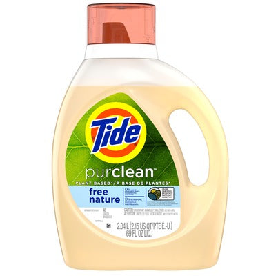 Tide Purclean Liquid Laundry Detergent, Unscented, 75% Plant-Based - Bellso