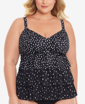Swim Solutions Women's Swimwear Top Plus Painters Dot - All - Bellso
