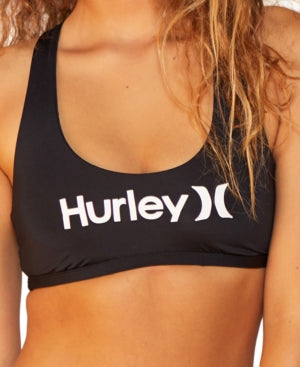 Hurley Womens Juniors Logo Scoop Neck Swim Top Separates - Bellso