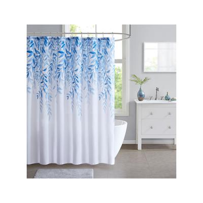 Decor Studio Mandy Botanical-Print 72" X 72" Shower Curtain - Blue - Bellso