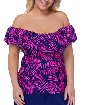 Island Escape Plus Size La Flor Underwire Tankini Top, Created for Macy's Women's Swimsuit - Bellso