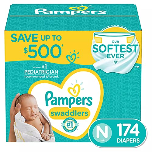 Pampers Swaddlers Diapers Newborn (Less Than 10 Pounds) 174 Count - Bellso