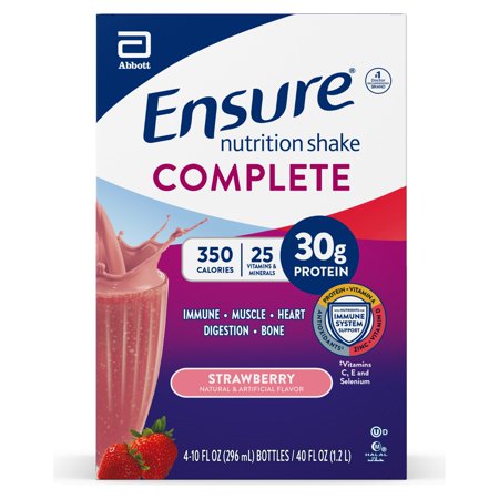 Ensure COMPLETE Nutrition Shake Strawberry Flavor, 10 FL OZ, 4 CT - Bellso