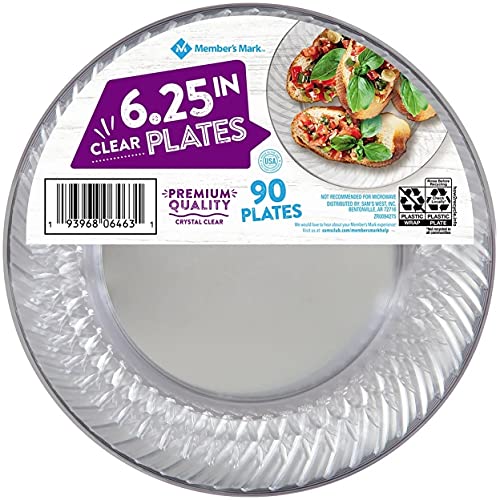 Member's Mark Clear Plastic Plates, 6.25" (90 Count) - Bellso