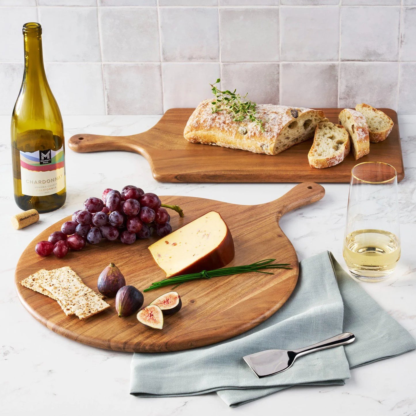 Member's Mark Set of 2 Acacia Wood Charcuterie Boards - Bellso