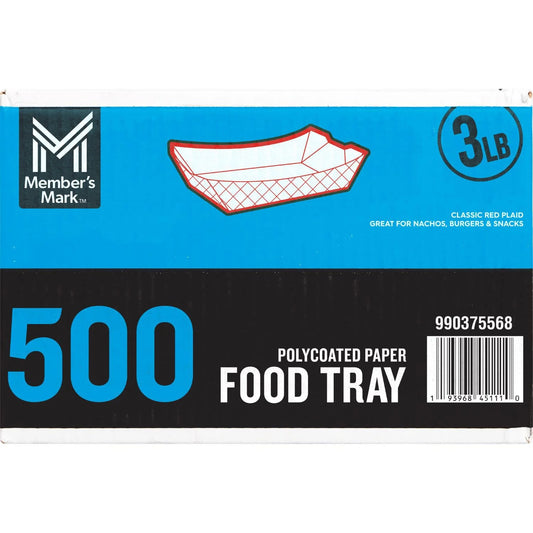 Members Mark Heavy Duty Paper Food Trays, 3lbs., 500ct. - Bellso