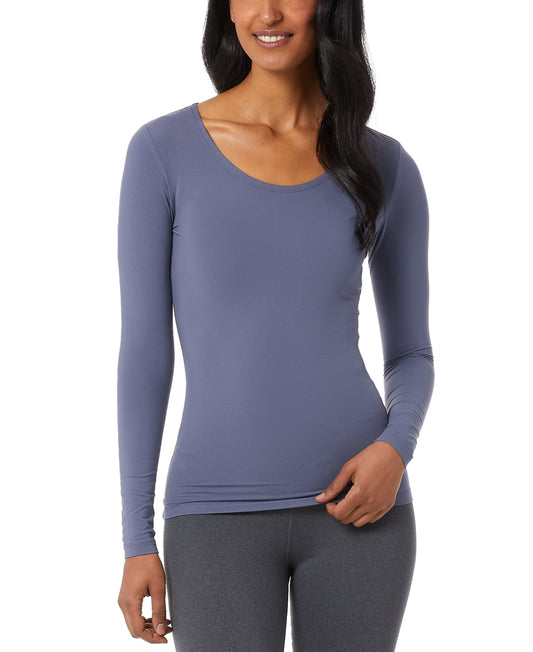 32 Degrees Women's Cozy Heat Scoop-Neck Top - Grisaille Size M - Bellso