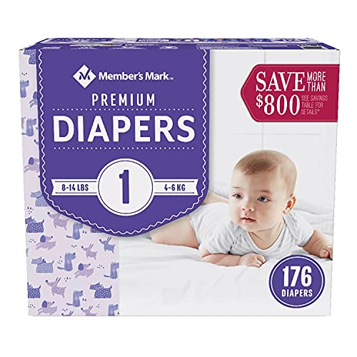 Member's Mark Premium Baby Diapers, Size 1 (8-14 Pounds), 176 Count - Bellso