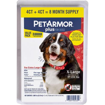 PetArmor Plus Flea & Tick Prevention for Extra Large Dogs 89-132 Lbs 8 Month Supply