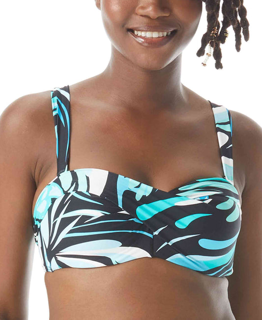 MSRP $80 Coco Reef Convertible Printed Underwire Bikini Top Black Size 32/34C - Bellso