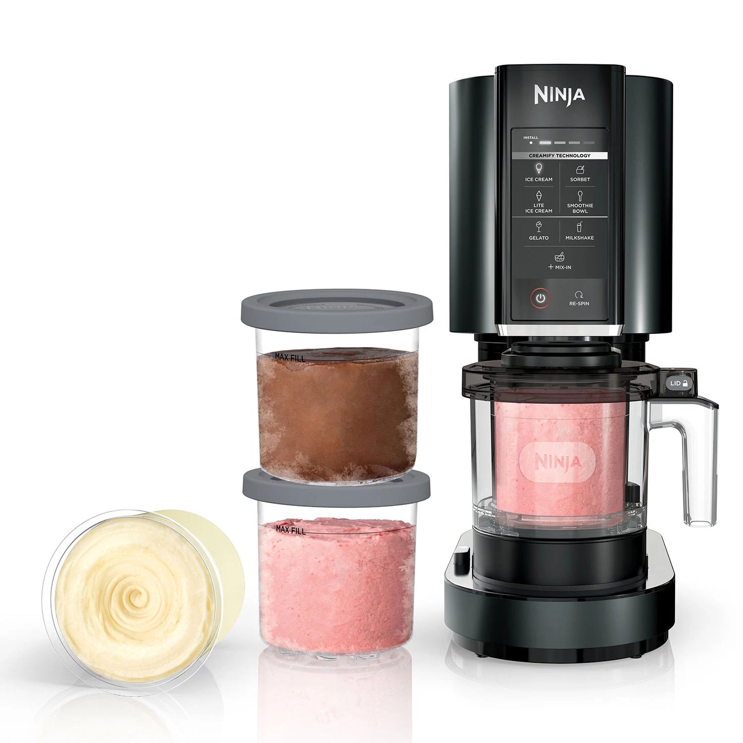 Ninja CN315A Creami Ice Cream & Sorbet Maker 7 Frozen Treat Programs 4 Pints