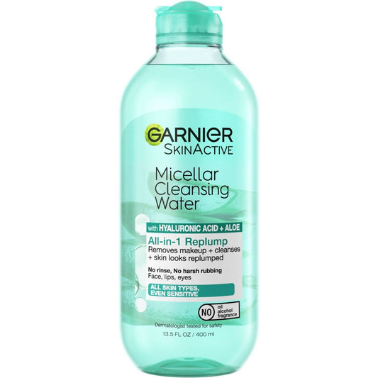 Garnier SkinActive Replumping Hyaluronic Acid + Aloe Micellar Cleansing Water - 13.5 Fl Oz - Bellso