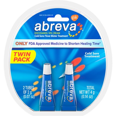 Abreva Docosanol 10% Cream Cold Sore/Fever Blister Treatment Tube - 0.14oz - Bellso