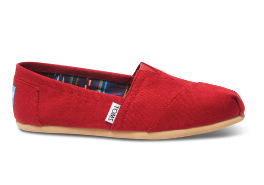 Toms Womens Classics Canvas Pumps in Red Textile - Size 8 - Bellso