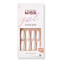 Kiss Kiss Gel Fantasy - True Color - Fake Nails, 28 Count, Long 0.96 Oz WHITE - Bellso