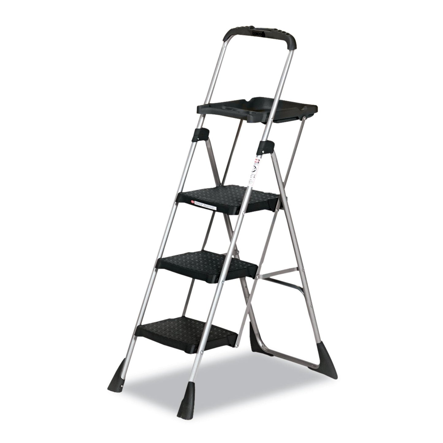 Cosco Max Work Platform, 55" Working Height, 225 Lb Capacity, 3 Steps, Steel, Black - Bellso