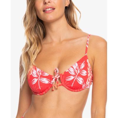 Roxy HIBISCUS SEASIDE TROPICS Juniors  Smocked Bikini Swim Top  US Large - Bellso