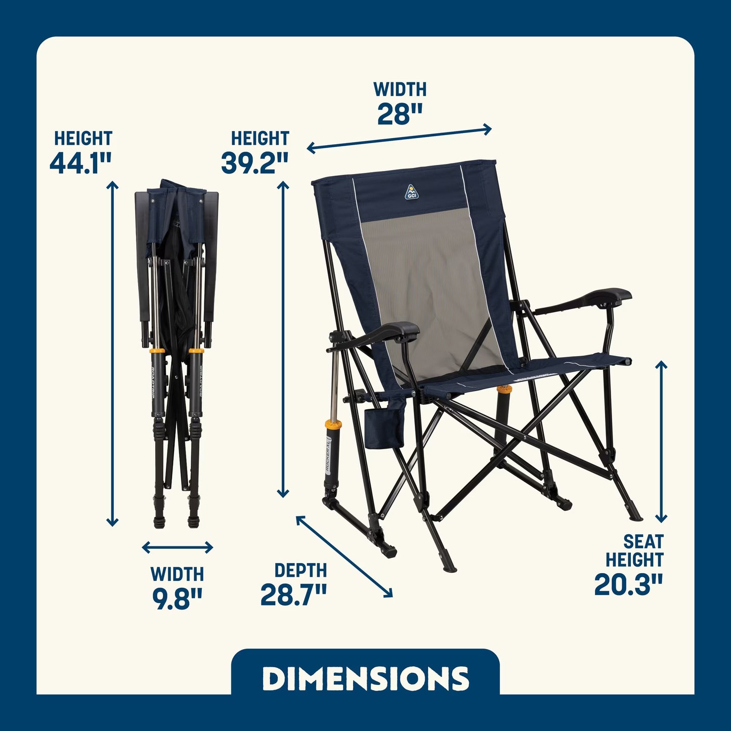 GCI Outdoor RoadTrip Rocker XL Portable Folding Camp Chair