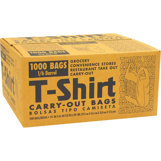 T-Shirt Thank You Carry-Out Bags 1000 Ct - Bellso