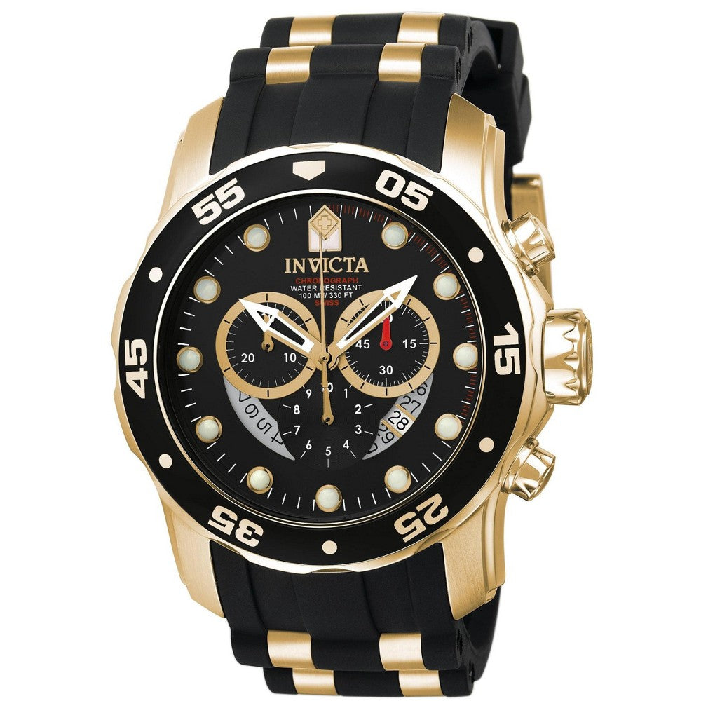 Invicta Pro Diver Chronograph Black Semi-Transparent Dial Men's Watch 6981