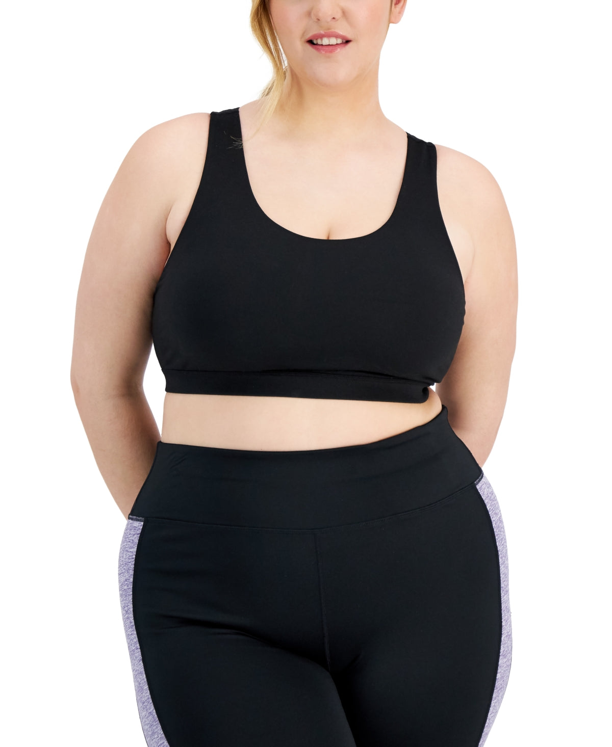 ID Ideology Women S Sweat Set Sports Bra Black Size 2X - Bellso