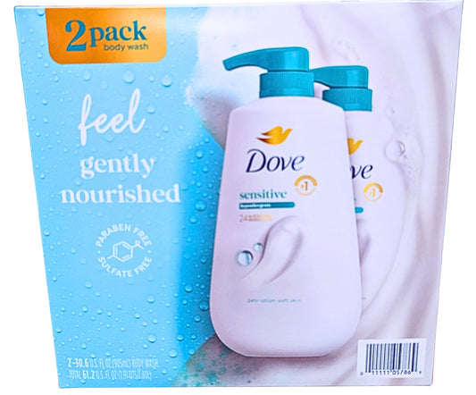 Dove Sensitive Skin Body Wash With Pump 2 X 30.6 Fl Oz
