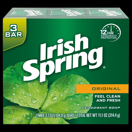 Irish Spring Solid Hand Soap, Clean Fresh Scent, 3.75 Oz, 3 Bars/Pack - Bellso