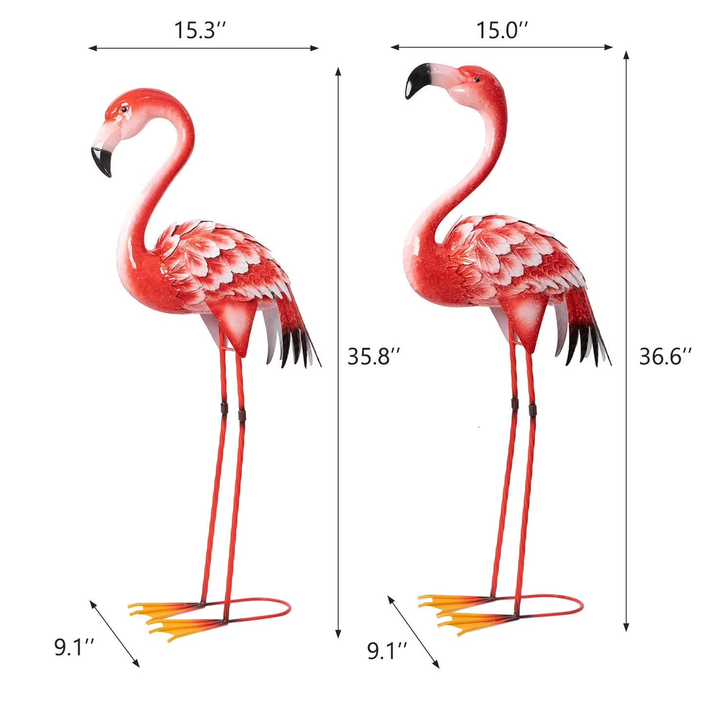 Member's Mark Metal Flamingo Statues, Set of 2