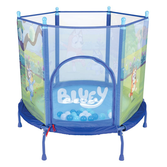 Bluey 4 Kids Trampoline With Soft Play Balls - Bellso