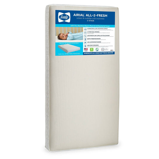 Sealy Airial Breathable 2-Stage Crib Mattress and Toddler Mattress - Bellso