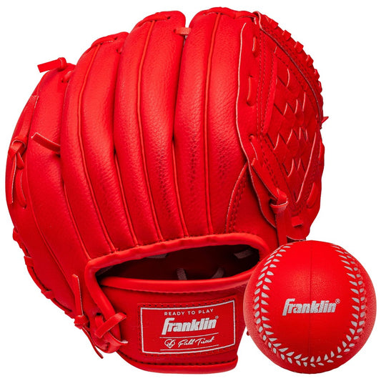 Franklin Sports 9'' Teeball Glove with Ball - Red - Bellso