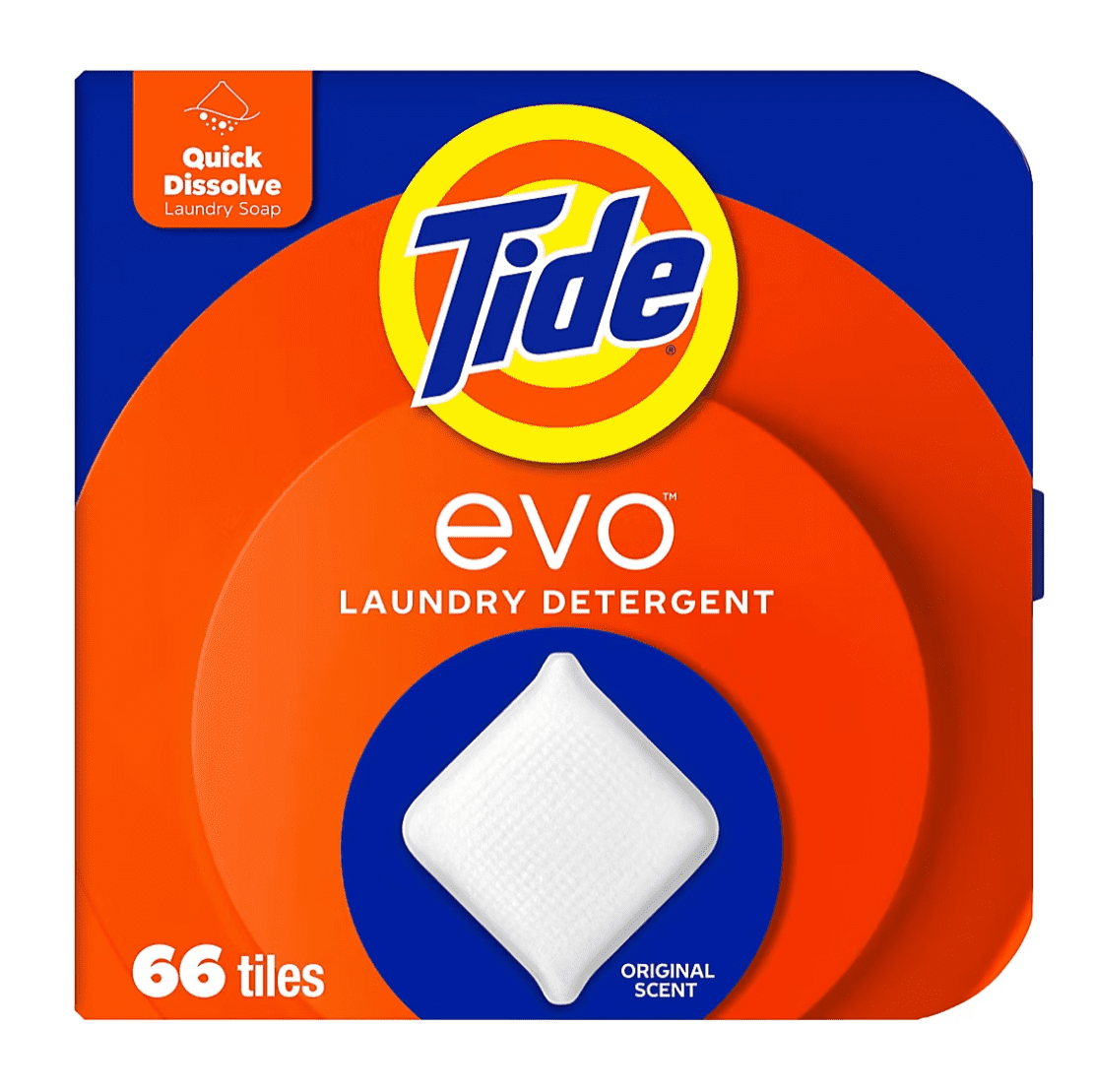 Tide Evo Laundry Detergent Tiles - Original Scent 66 Ct