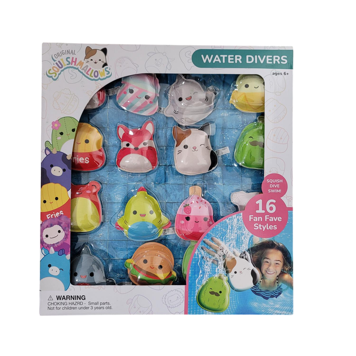 Squishmallows Water Dive Toy Set, 16 Pcs