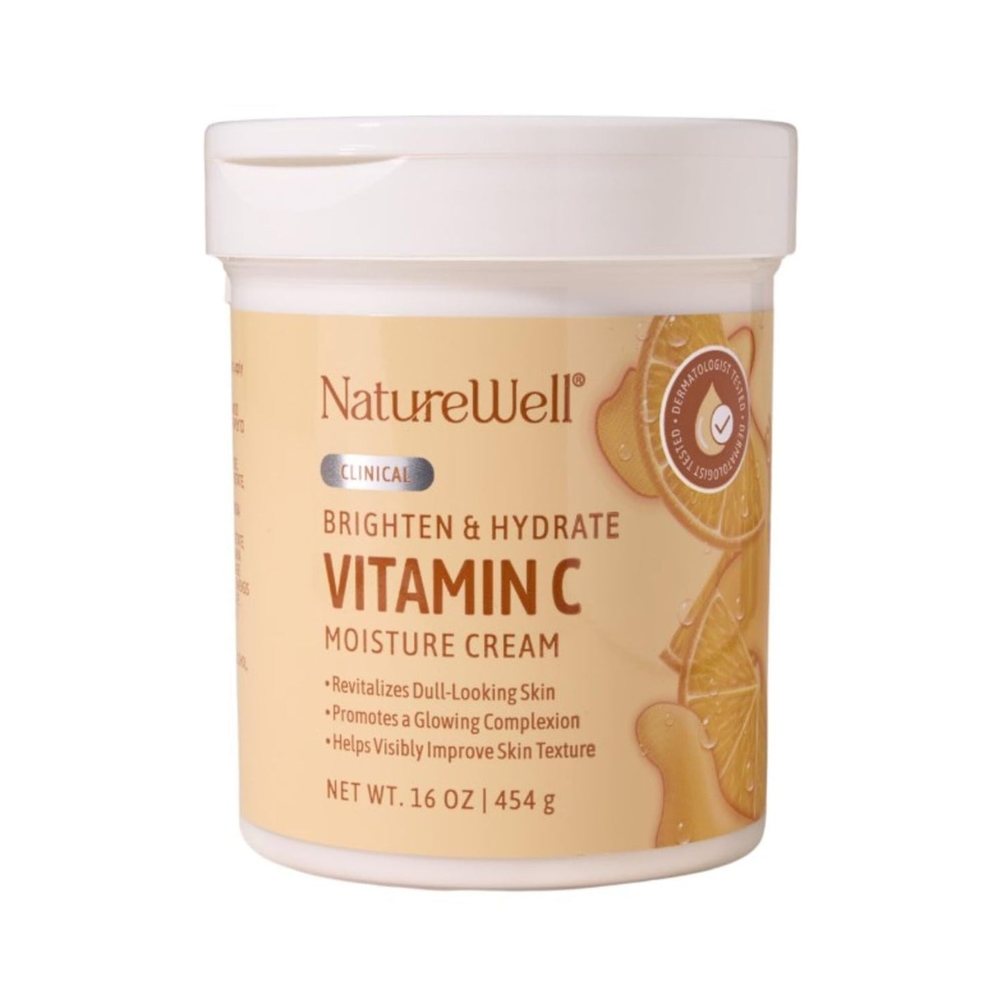 Naturewell Brightening Moisture Cream, Vitamin C, 16 Oz/454 G