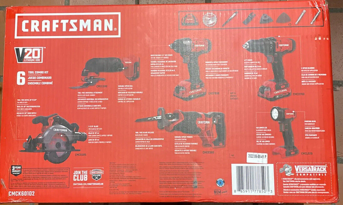 Ensemble De 6 Outils Craftsman 20V Avec 2 Batteries CMCK601D2 - Rona - Bellso