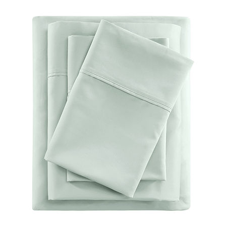 Clean Spaces BCI Cotton Sheet Set with Seafoam Finish