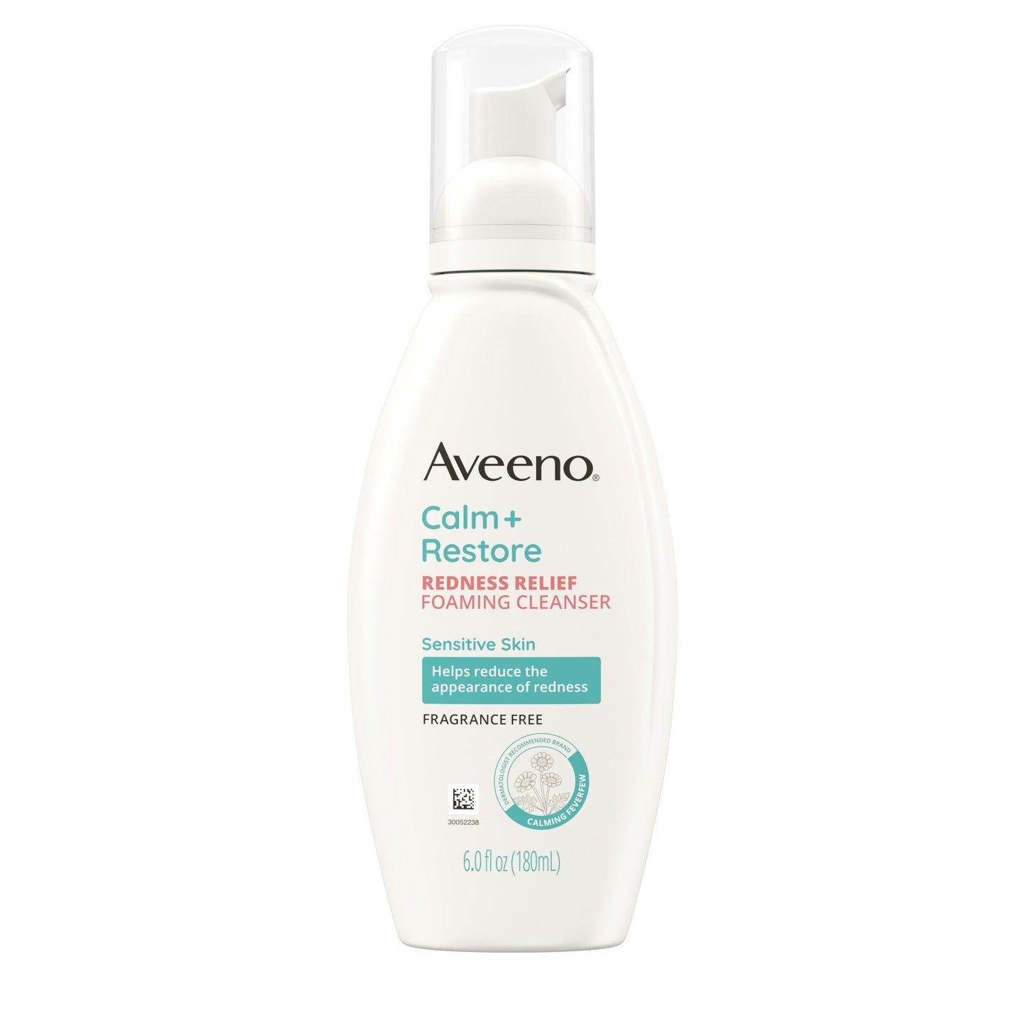 Aveeno Calm + Restore Redness Relief Foaming Cleanser with Fewerfew - Fragrance Free - 6 Fl Oz - Bellso