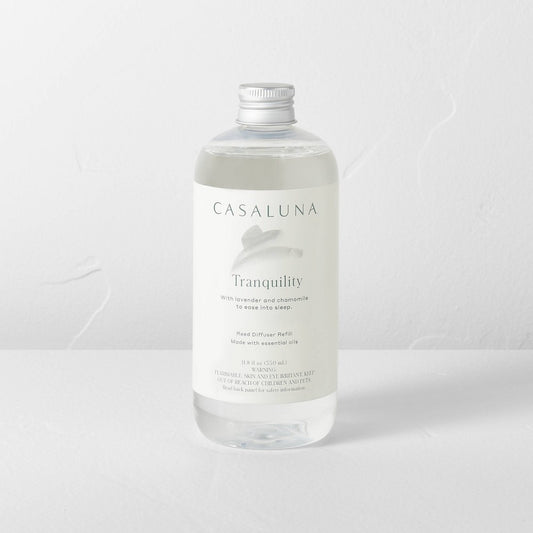 350ml Tranquility Reed Diffuser Refills Clear - Casaluna™: Soothing Lavender & Chamomile Scents, Aromatherapy, No Battery - Bellso