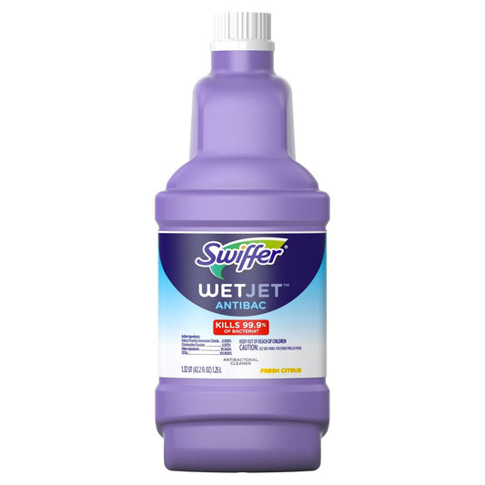 Swiffer WetJet Antibacterial Multipurpose Floor Cleaner, Fresh Citrus Scent, 42.2 Oz Bottle - Bellso