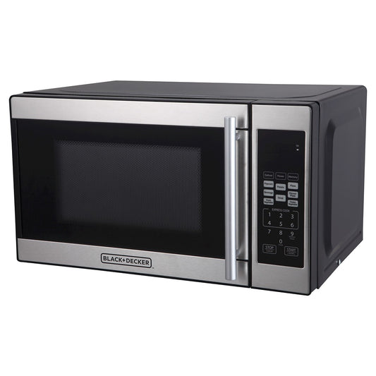 BLACK+DECKER 0.7 Cu Ft 700W Microwave Oven - Black - EM720CPN-P: Countertop, Small Dorm Microwave, Child Lock, 8 Programs - Bellso