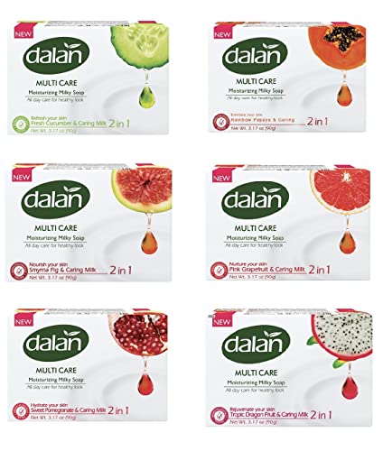 Dalan Multi Care Moisturizing Soap 2 in 1 (Pink Grapefruit & Caring Milk, 3 Pack) - Bellso