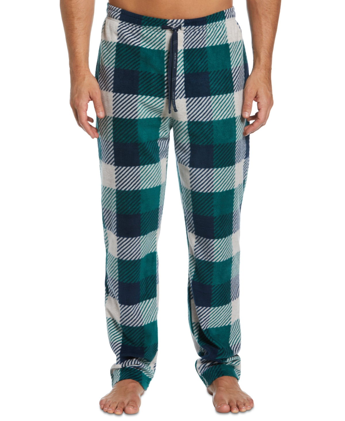 Perry Ellis Mens Fleece Plaid Pant sz XL Green - Bellso