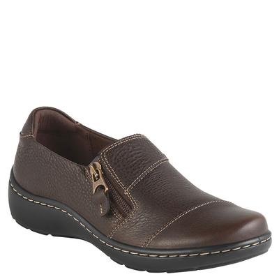 Clarks Women's Cora Harbor Zip Flats - Dark Brown 41 - Bellso