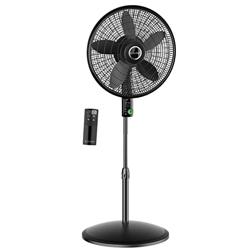 Lasko WhisperForce 18 12 Speed Oscillating Remote Control DC Motor Pedestal Fan Black S18708 - Bellso