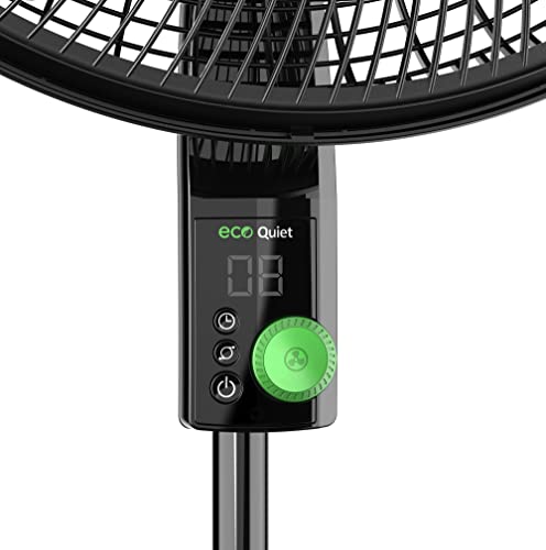 Lasko WhisperForce 18 12 Speed Oscillating Remote Control DC Motor Pedestal Fan Black S18708 - Bellso